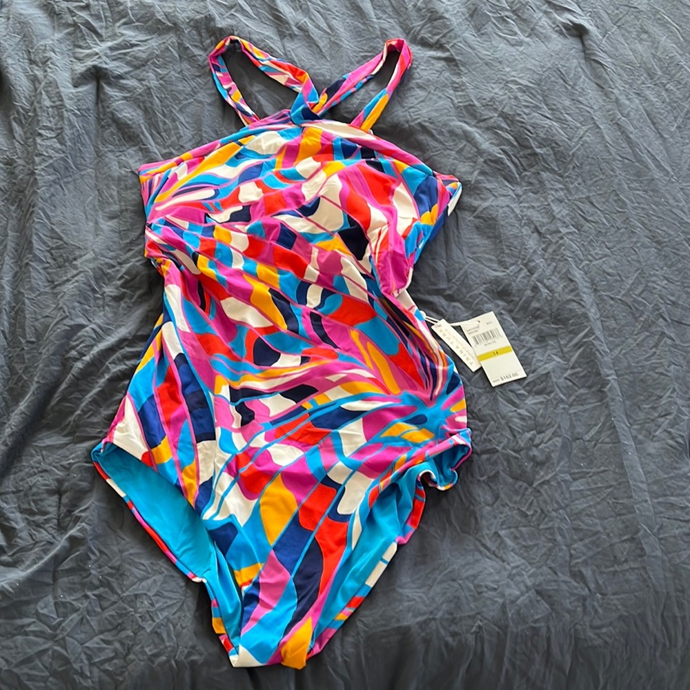 Trina Turk Women's RIO REV Colorful One Piece Swimsuit NEW | Size 14